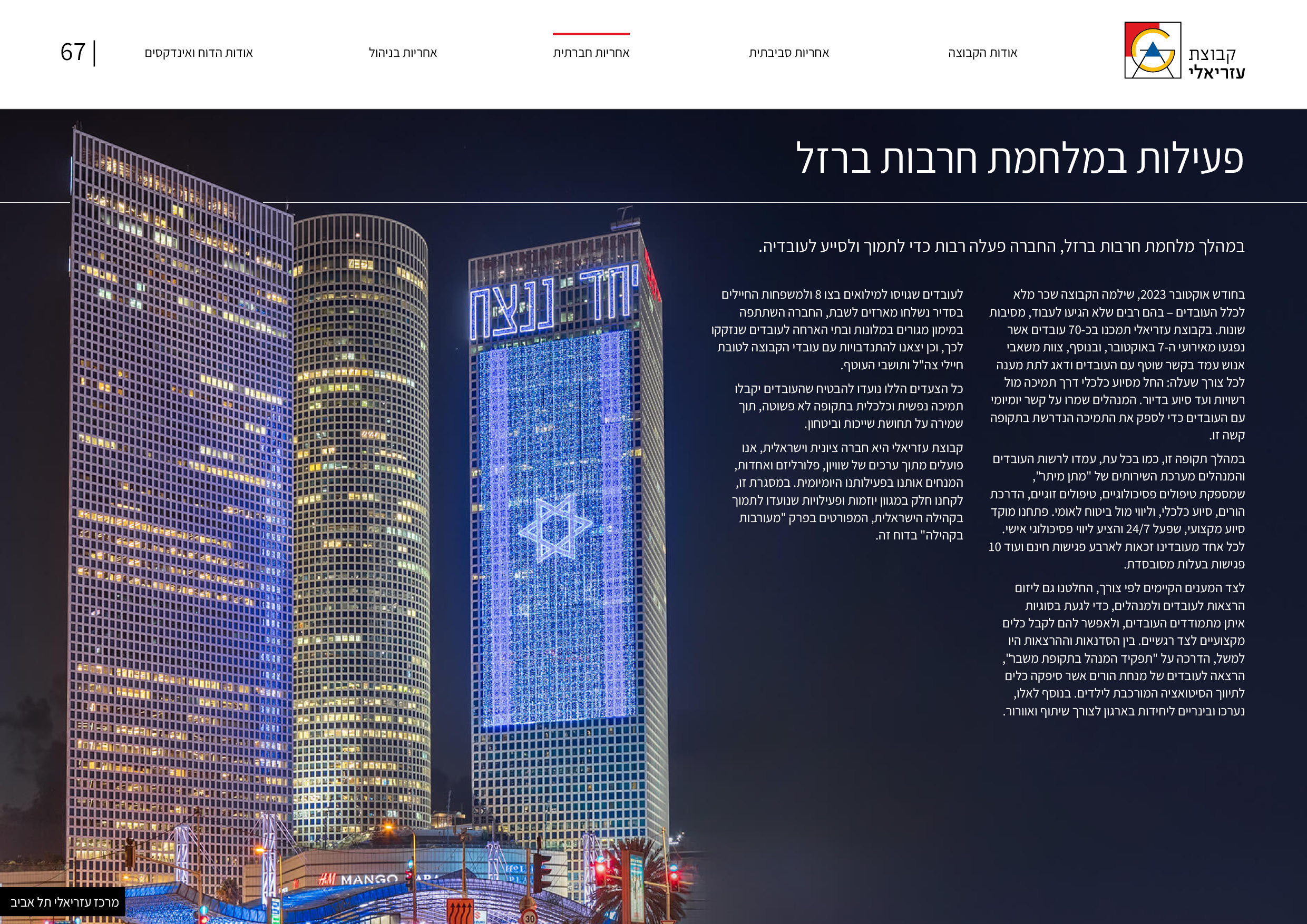 דוח ESG קבוצת עזריאלי 2023-2024 PortnovMishan